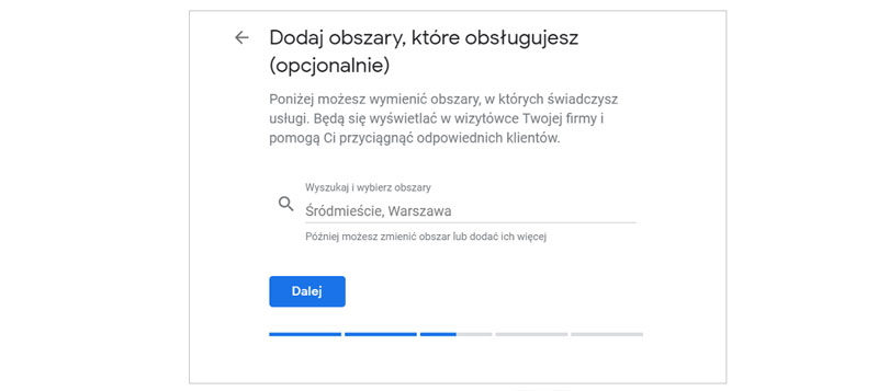 Zakładanie Google Moja Firma krok 3