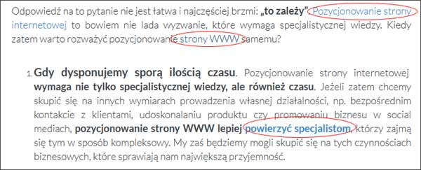 Linkowanie wewnętrzne na stronie WWW